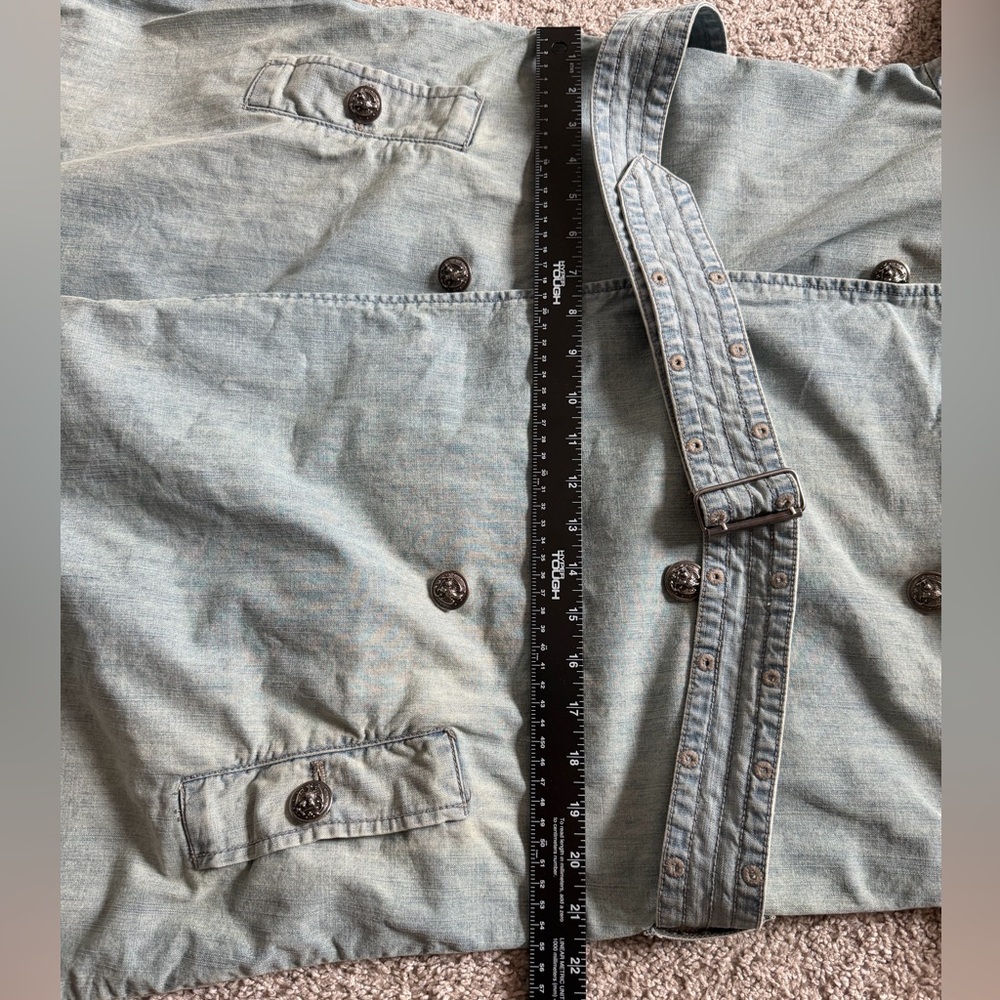 Ralph Lauren Polo Jeans Co. Belted Light Wash Trench Coat Size Medium - Picture 13 of 16